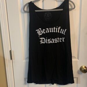 Beautiful Disaster Black Tank Top